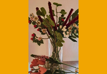 Handgefertigte Filzblumen, fair hergestellt in Nepal